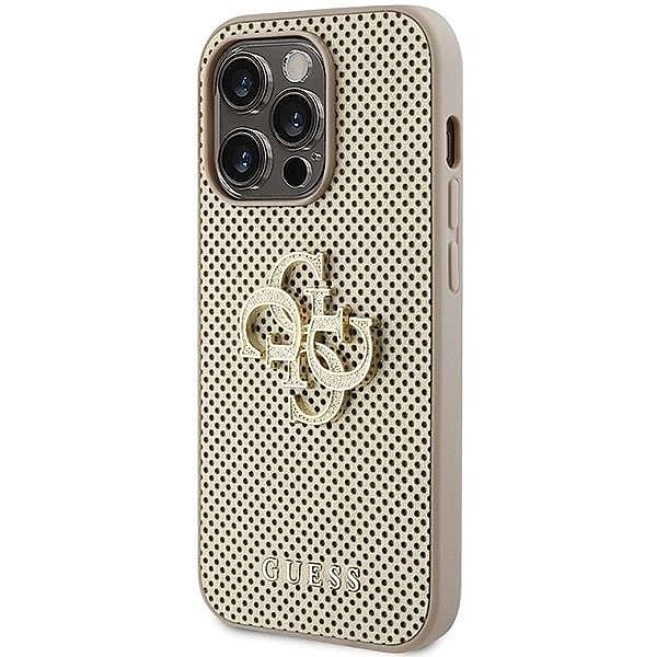 Etui Guess Perforated 4g Glitter na iPhone 15 Pro - złote