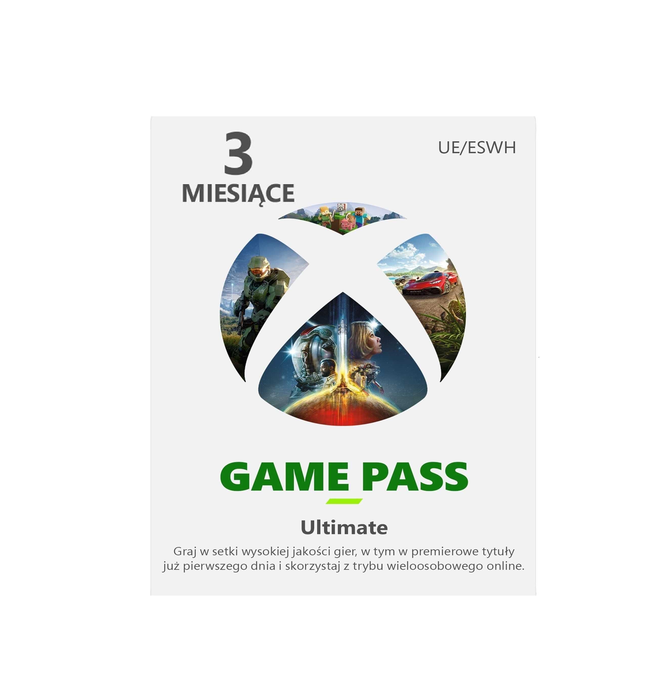 Xbox Game Pass ULTIMATE 3 Miesiące (90 DNI) EU/PL Cyfrowy KOD KLUCZ
