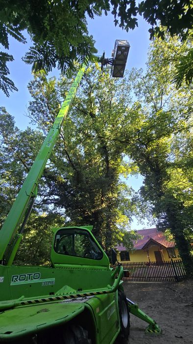 Usługi ładowarką Merlo 38.16 obrotową 16m,  podnośnik koszowy