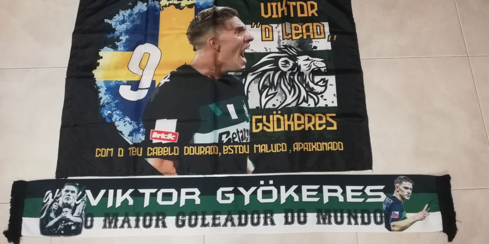 Bandeira e cachecol do Sporting
