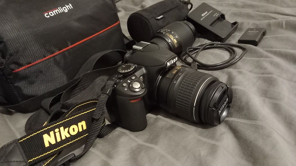 Aparat Nikon d3100 + 2 obiektywy