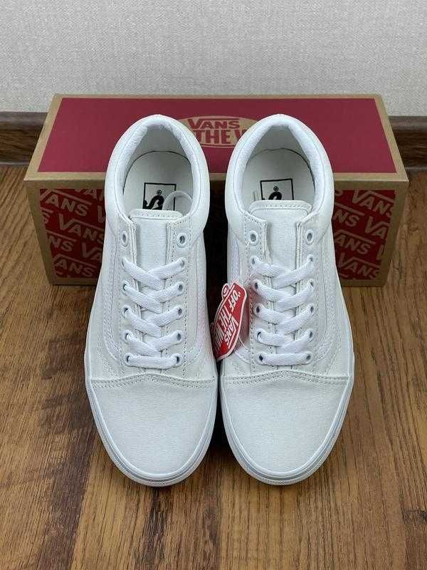 Ванси білі жіночі кеди Vans Ols skool White