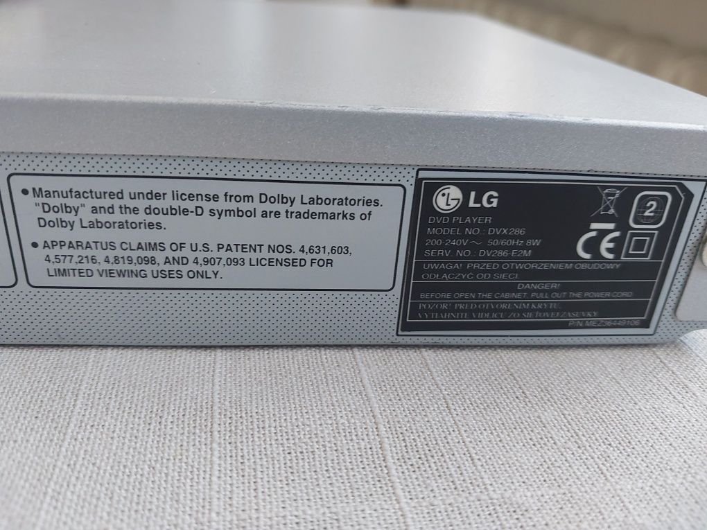 LG DVD/VCD/CD Player DVX 286