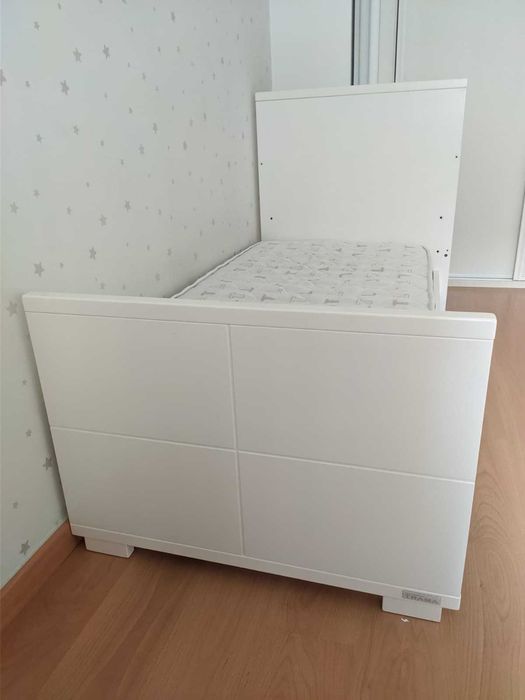 Cama de criança evolutiva TRAMA Chocolate + Colchão viscoelástico