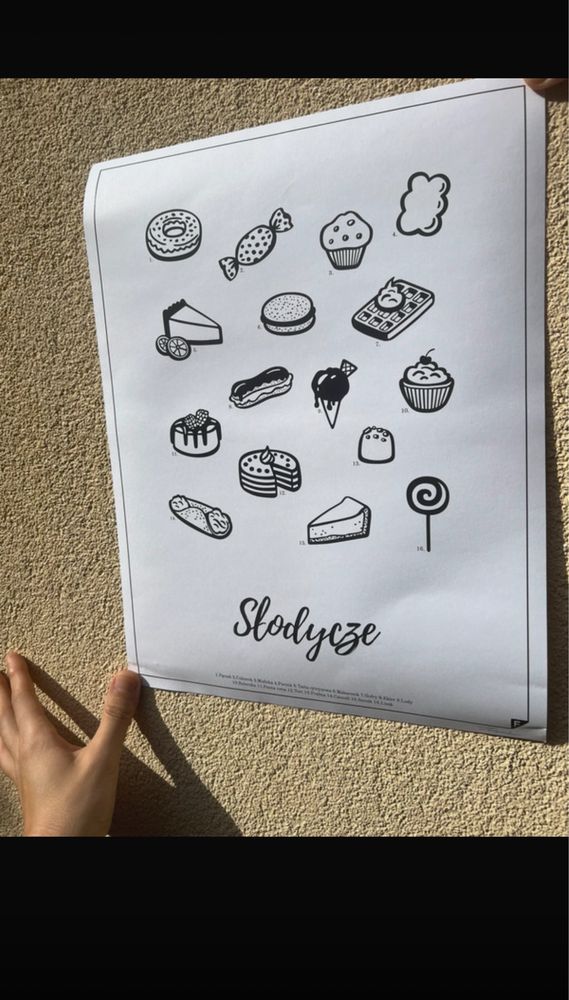Nowy plakat Follygraph Słodycze 30×40 cm styl skandynawski