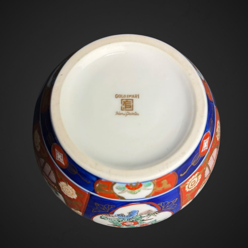 Osłonka doniczka Imari Japonia styl azjatycki niebieska B5/030903