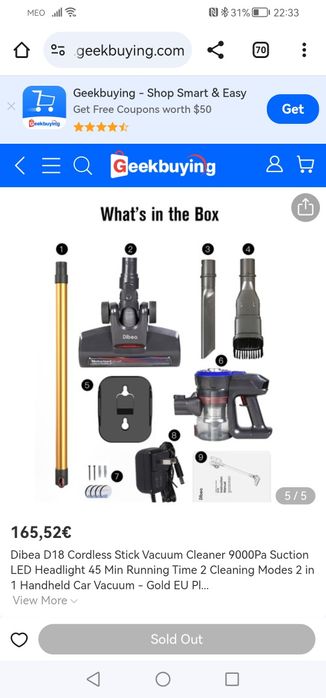 Aspirador sem fios Dibea D18 Excelente Estado!