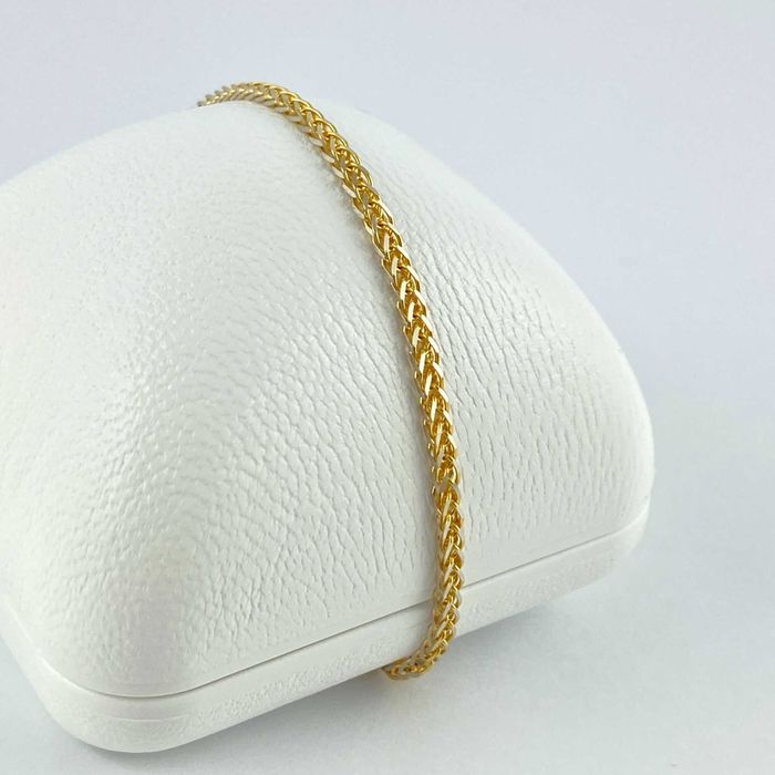 ZŁOTA bransoletka splot "LISI OGON" PRÓBA 585 (14K) długość 18,8 cm