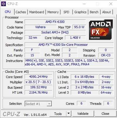 AMD FX-6300 4.1 Ггц Turbo, AM3+