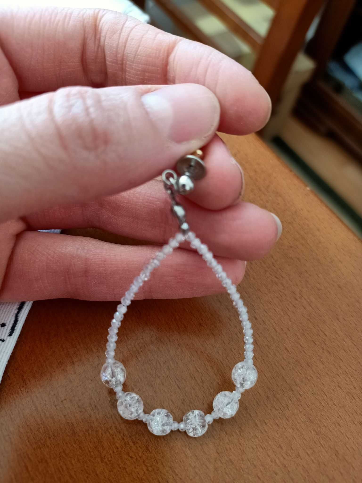 Zestaw biżuterii ślubnej Hand Made kamień naturalny-kryształ górski