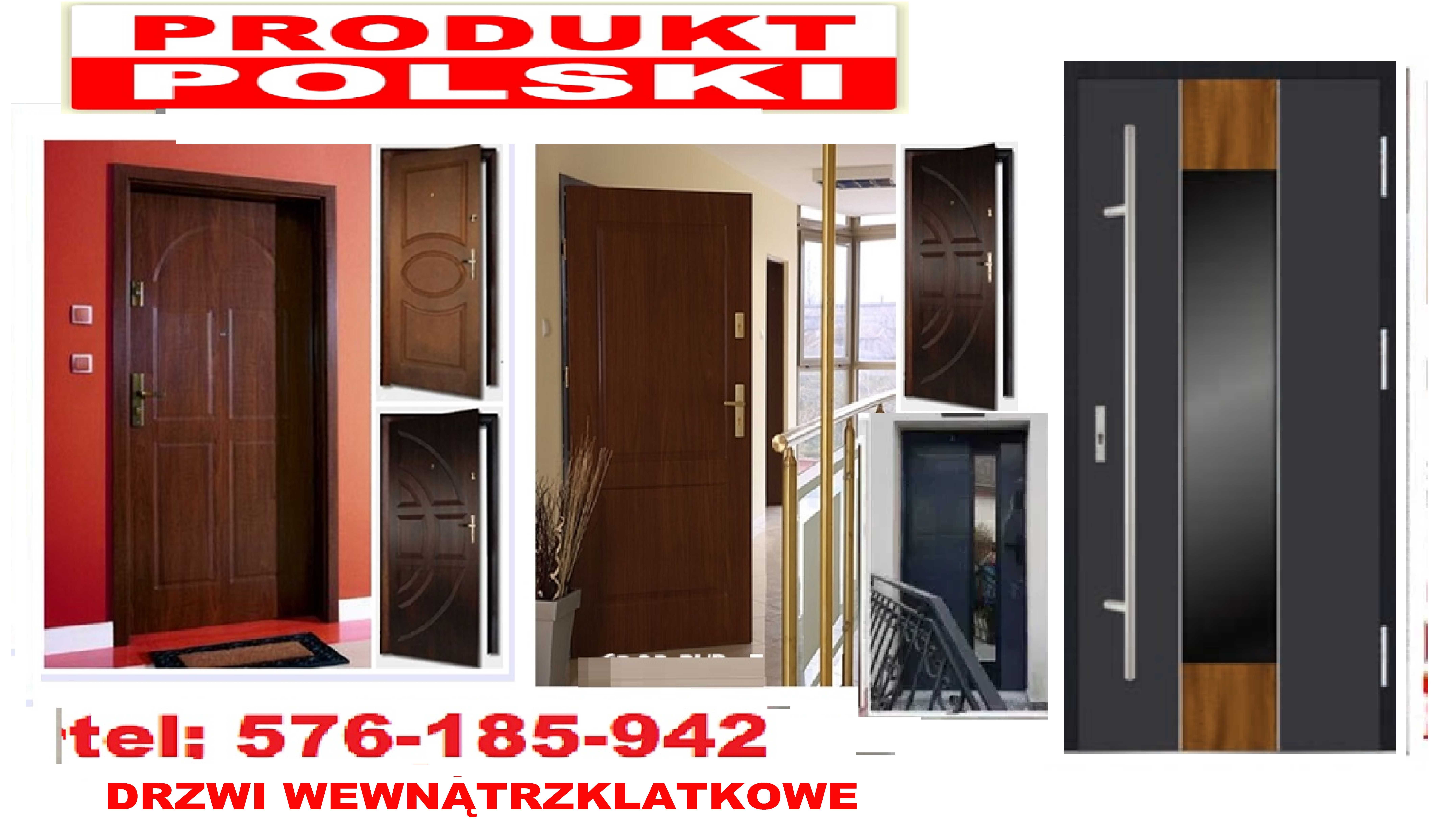 WYPRZEDAŻ , drzwi zewnętrzne do mieszkań z MONTAŻEM, wewnątrzklatkowe
