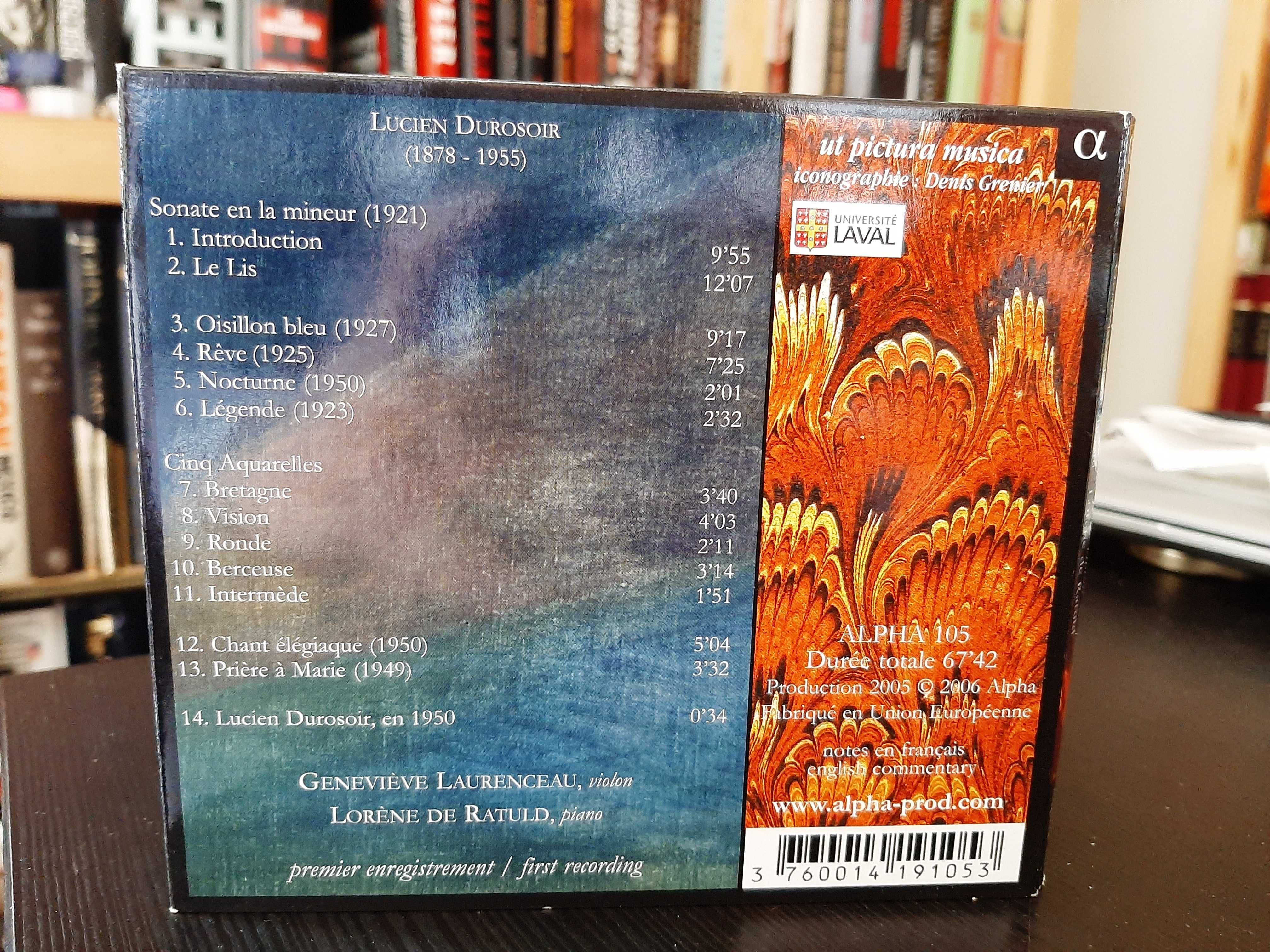 Lucien Durosoir – Musique Pour Violon & Piano – Laurenceau, de Ratuld