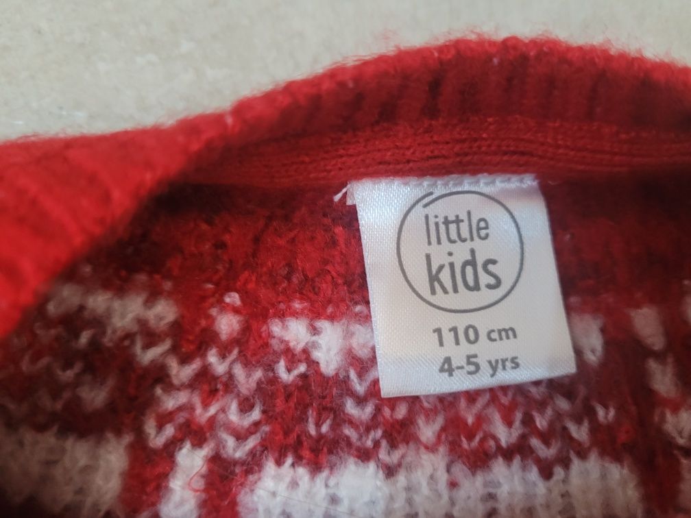 Czerwony sweter świąteczny Pepco 104 110 jak nowy