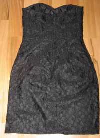 H&M, piękna czarna koronkowa sukienka, 36, S