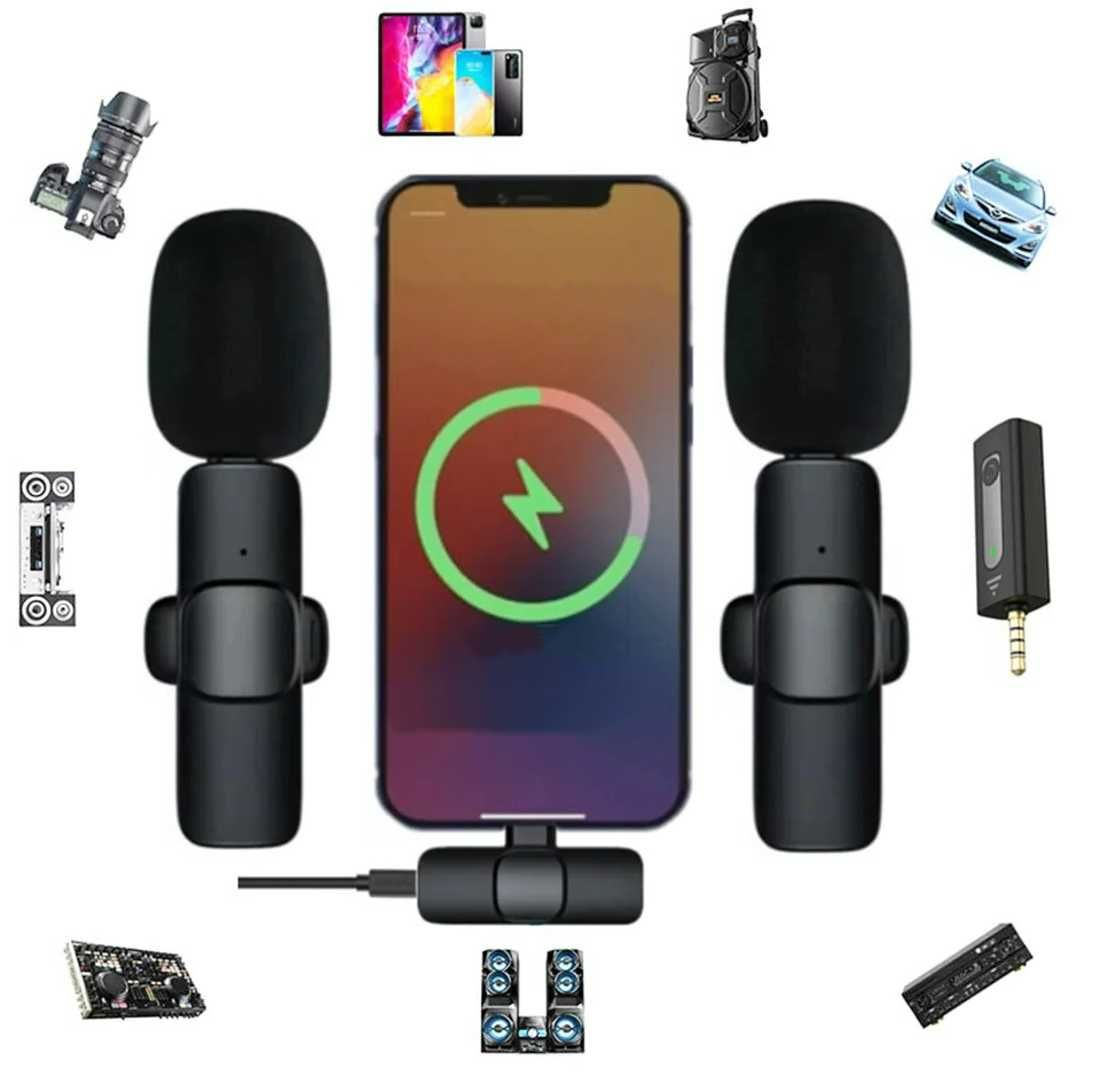 Набор микрофон петличка 2 в 1 для iPhone и Android (микрофон)