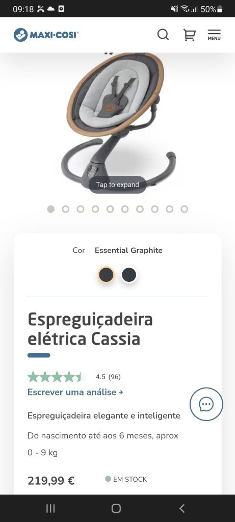 Espreguiçadeira Baby Cassia eléctrica