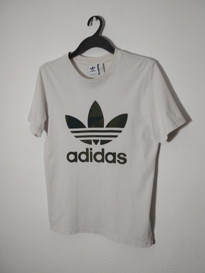 Adidas t-shirt biała koszulka S