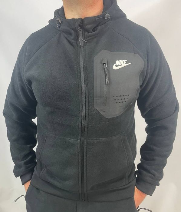 Мужской зимний теплый спортивный костюм Nike из флиса