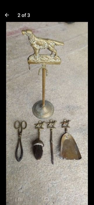 Антикварный набор для камина латунь