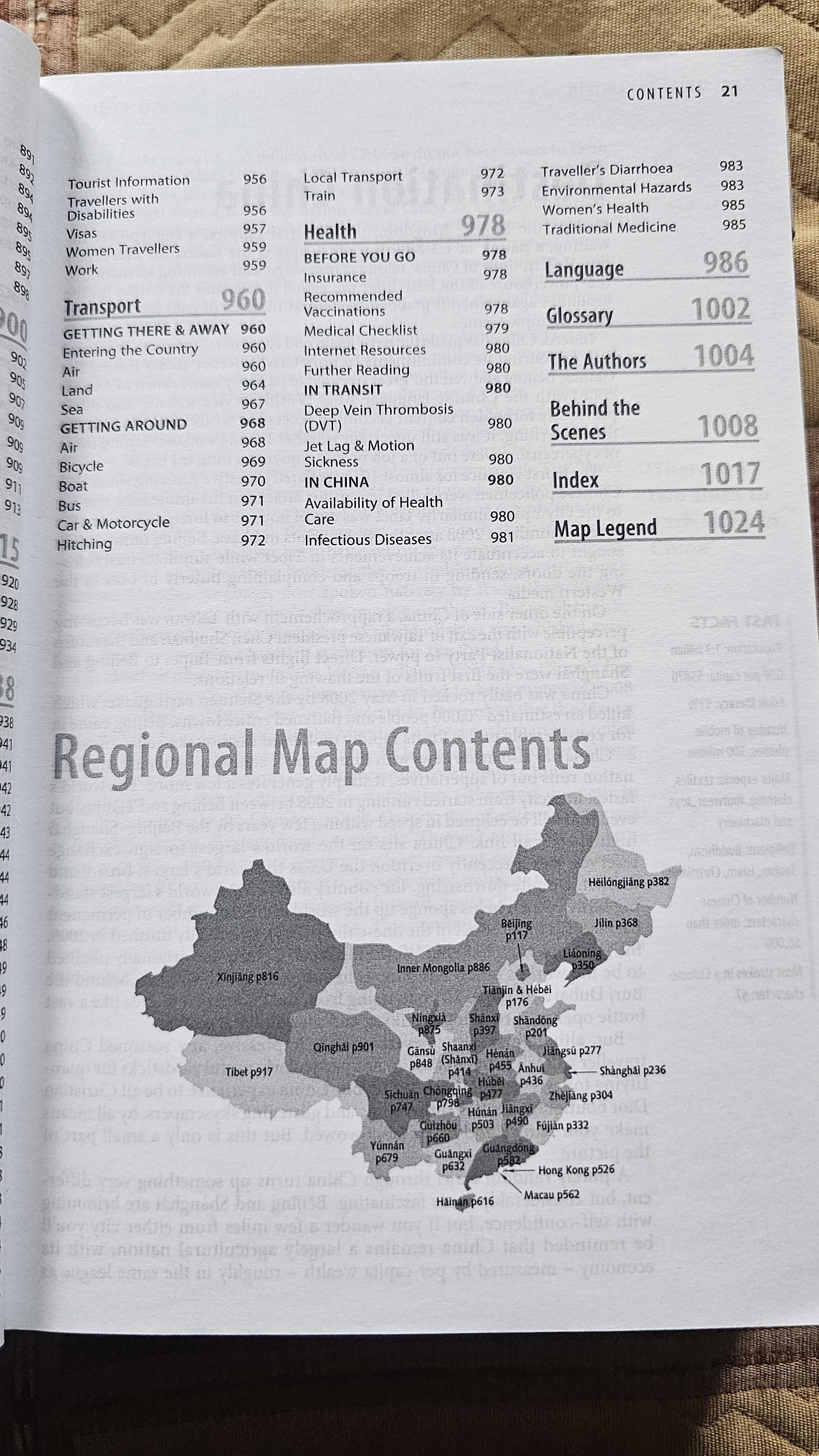 A9 China Przewodnik Lonely Planet 2009 po angielsku SPIS