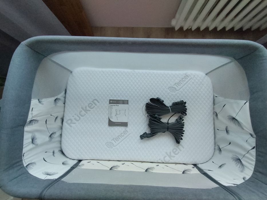 Sprzedam łóżeczko/dostawkę Lionelo Leonia Plus Grey Stone 3w1