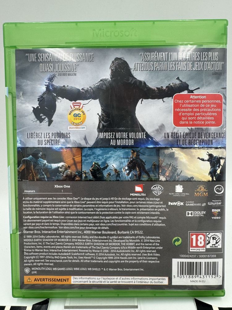 Srodziemie Cien Mordoru Xbox One Gwarancja