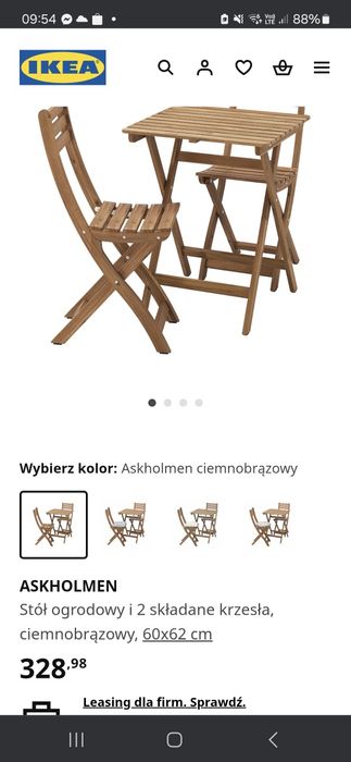 Stolik ogrodowy + 2 krzesła