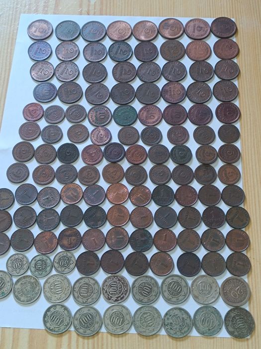 Lote moedas república portuguesa ex colónias e  reis total 168 moedas