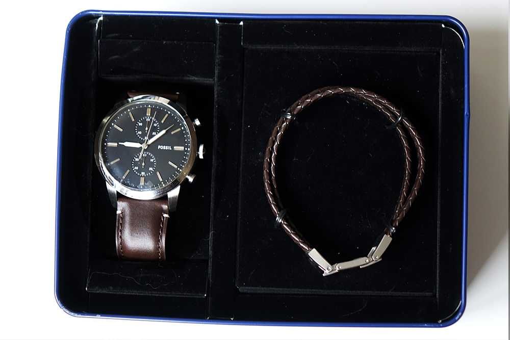 Набір FOSSIL FS5967SET годинник браслет шкіра кожа часы набор комплект