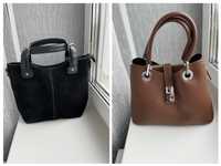 Жіноча сумка коричнева і чорна