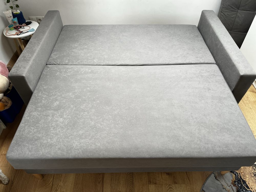 Sofa kanapa rozkładana z funkcją spania SZARA bonell