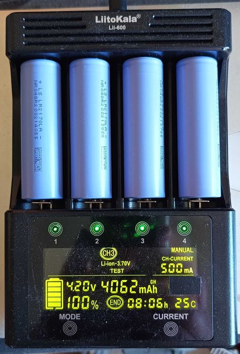 Нові акумулятори Lishen LR2170LA 4000 mAh 45А 21700 Grade A 11/2024рік