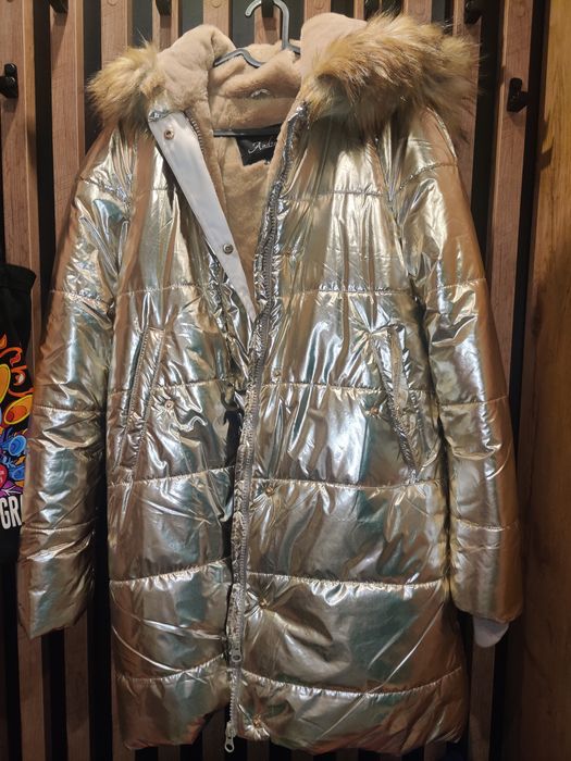 Kurtka złota zimowa andżela