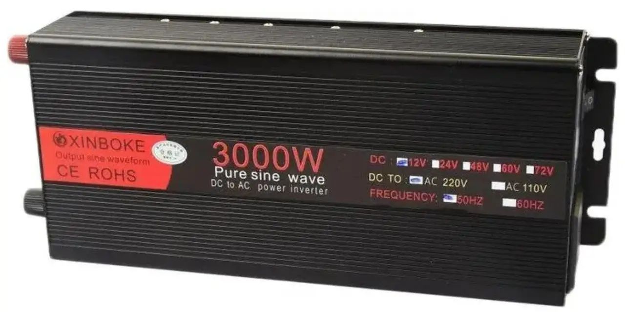 Инвертор Чистый Синус 12V-220 XINBOKE 3000W Преобразователь для котлов