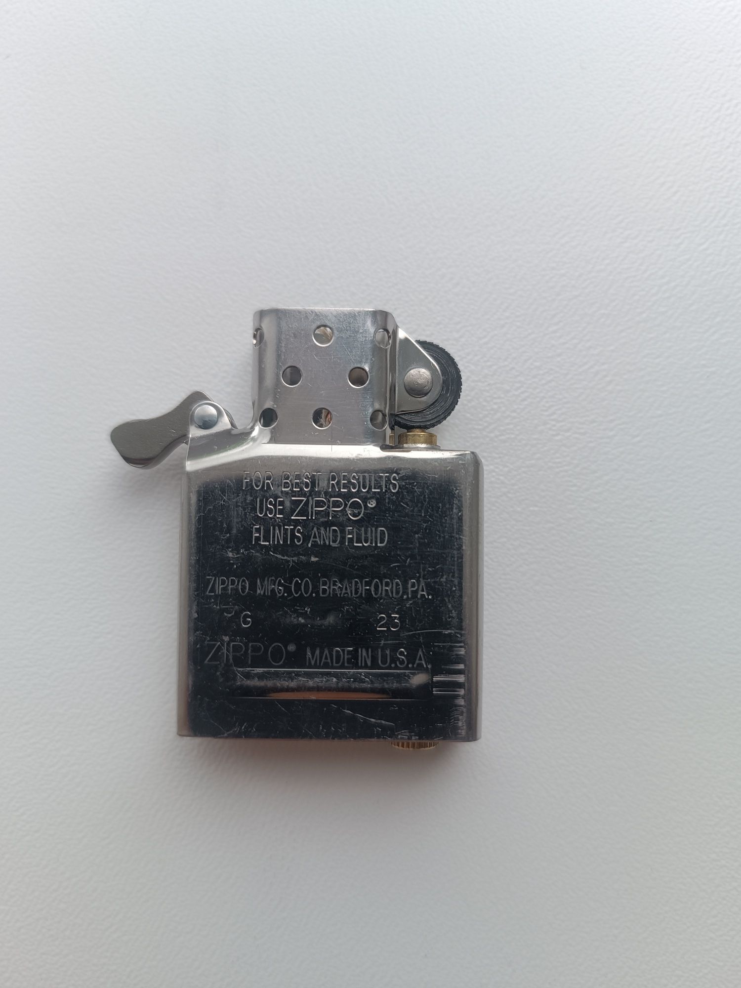 Запальничка Zippo regular street Brass, втулка, чохол, кремній
