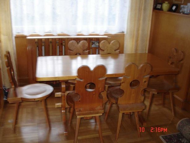 stół z 6 krzesłami składany