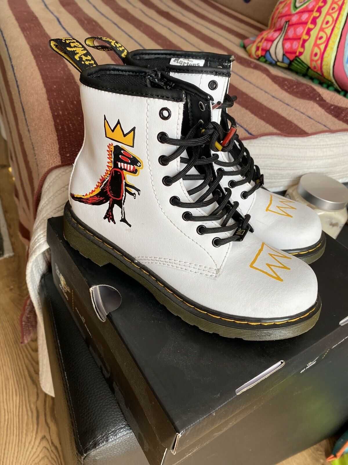 мартинсы кожаные р 34-35 dr martens 460 JEAN-MICHEL BASQUIAT