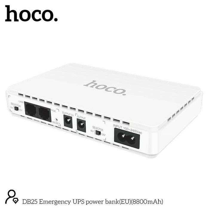 Бесперебойник для роутера UPS HOCO DB25 8800mAh power bank 5 / 9 / 12В