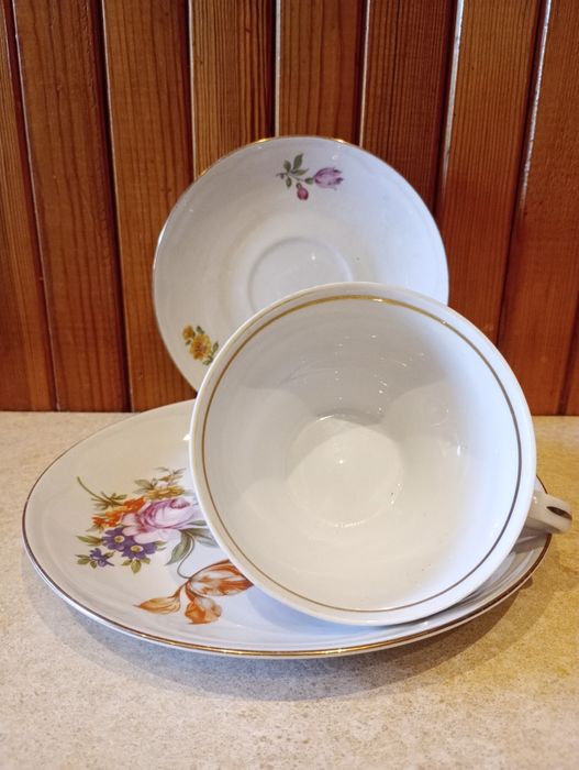 Porcelanowe trio z lat prl