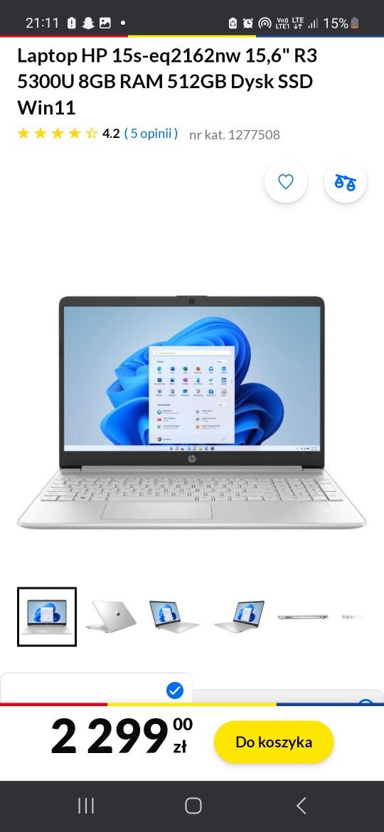 Laptop ASUS TUF Gaming F15 FX506HC-HN004 i5-11400H 15,6 FHD 144Hz 32GB