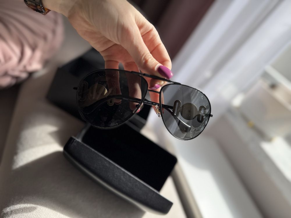 Okulary Versace VE 2249 aviator czarne unisex przeciwsłoneczne