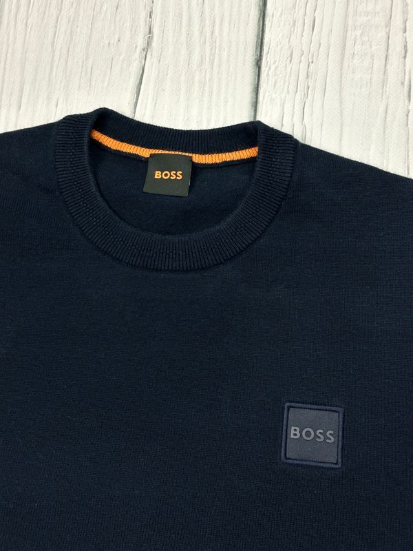 Hugo Boss Kanovano Bawełniany Sweter z Kaszmirem Męski Logowany r. Xl