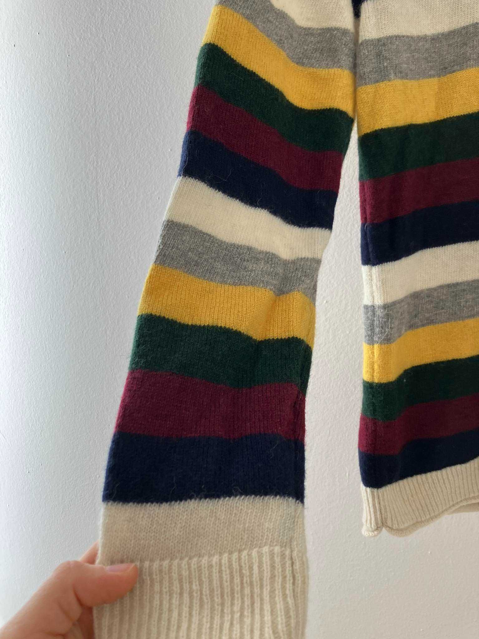Vintage sweter w paski Surplus S 70% wełna