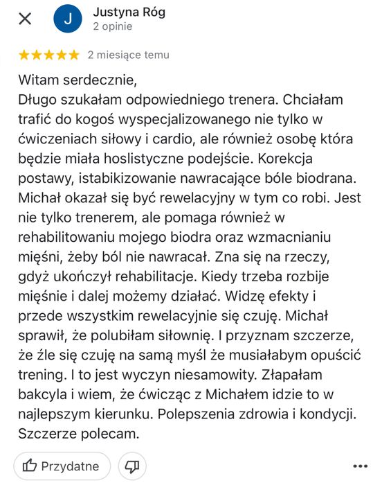 Trener Personalny/Fizjoterapeuta - Warszawa/Ząbki