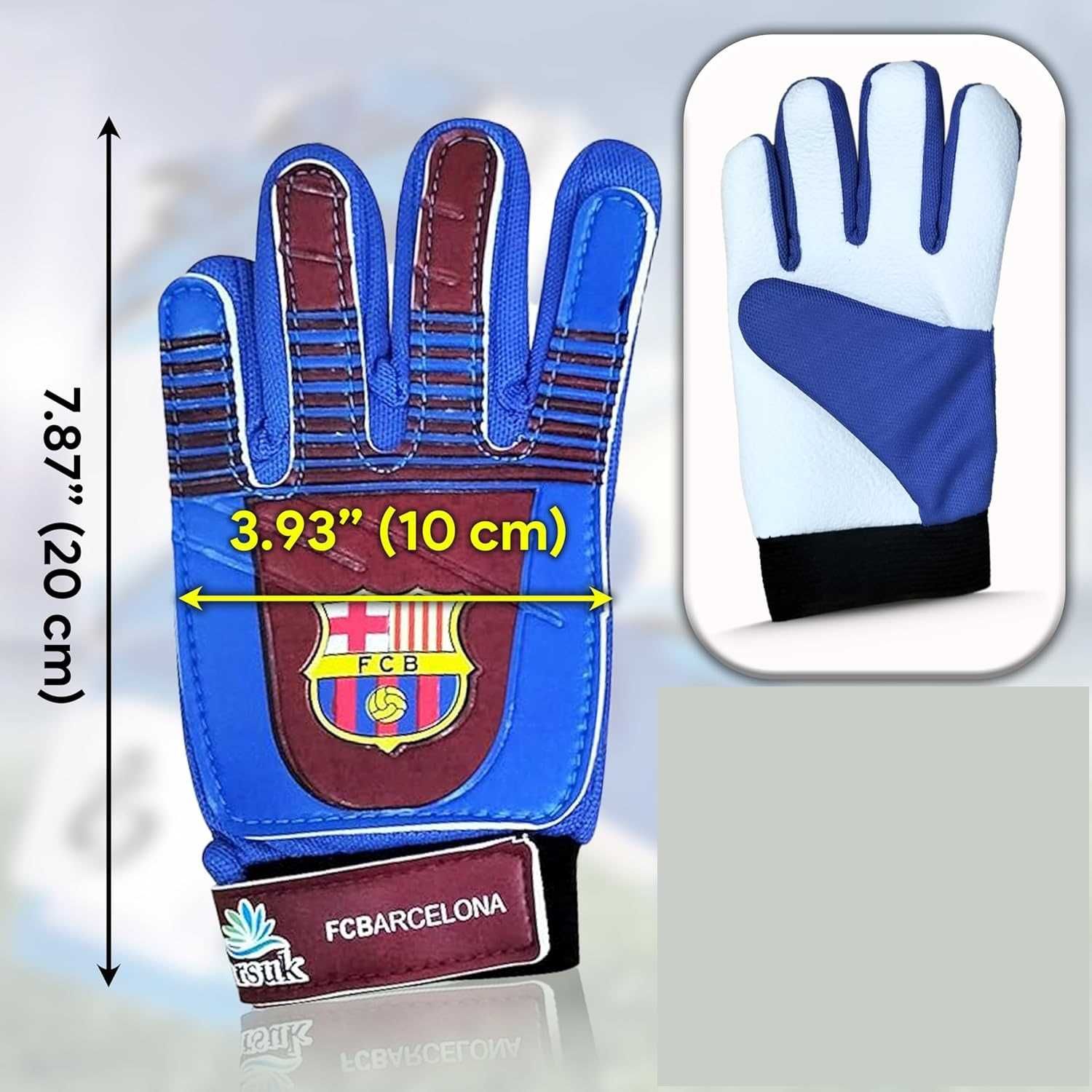 FC BARCELONA ARSUK Rękawice bramkarskie dla dzieci rozmiar 6 , 6-9 lat