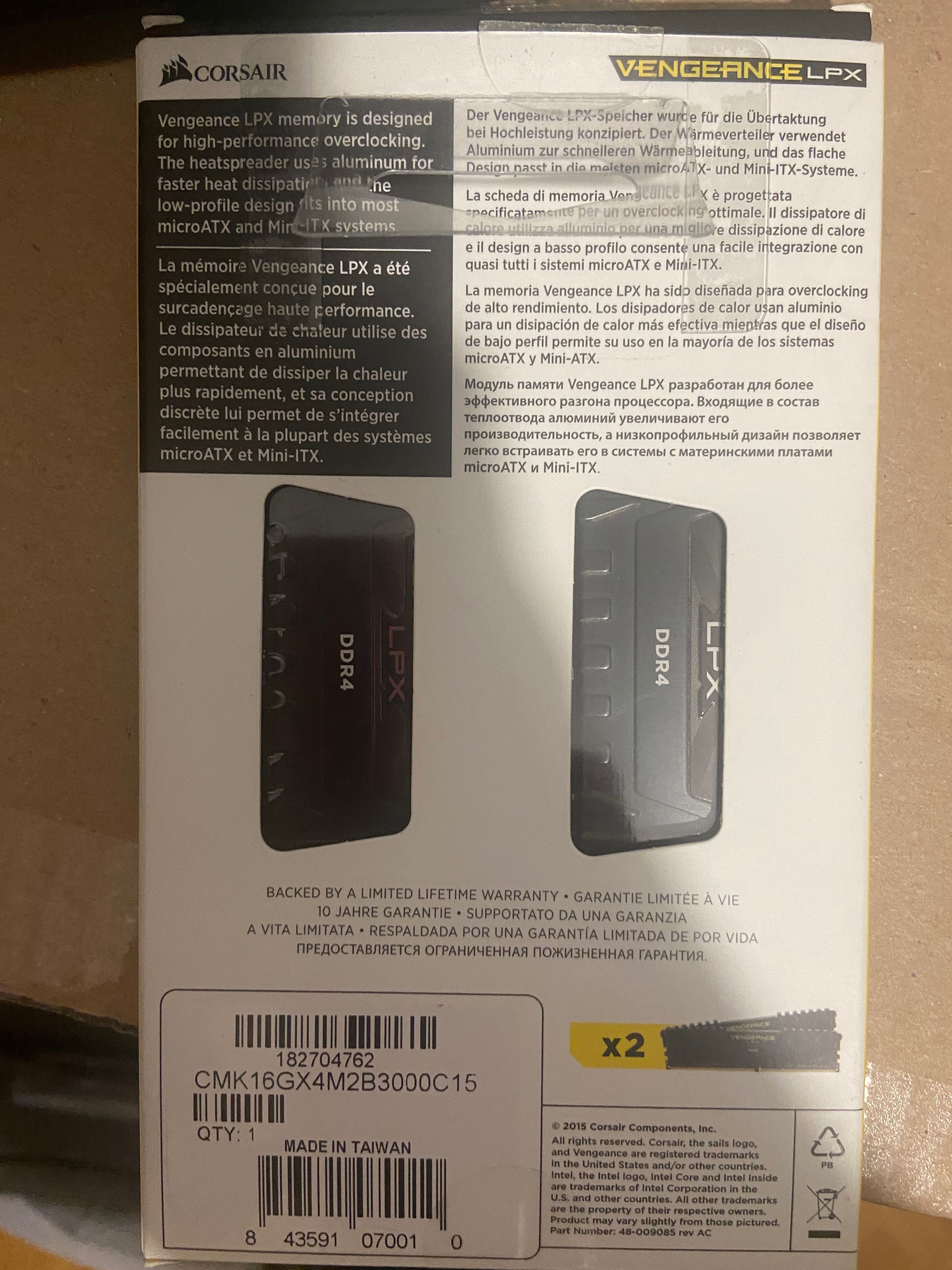 Corsair VENGEANCE LPX DDR4 2x8GB 3000MHz