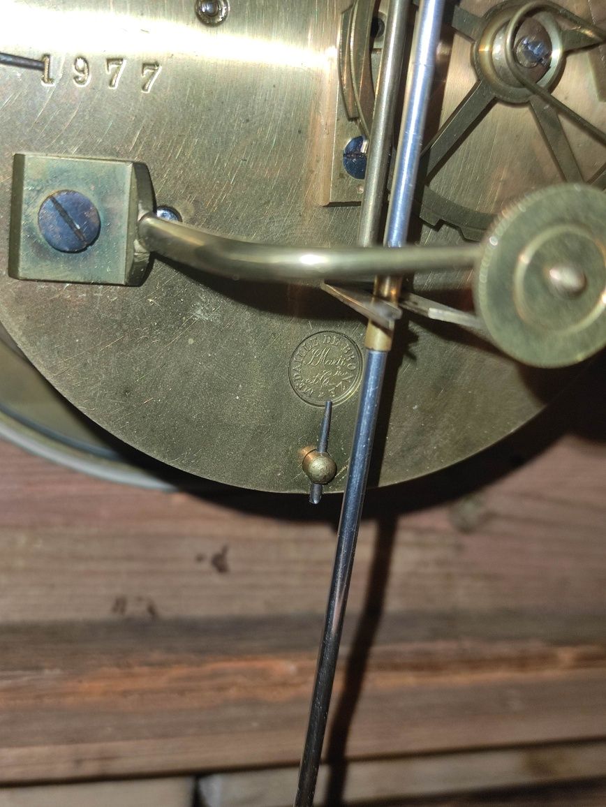 Zegar kominkowy napoleon brocot w dębowej obudowie