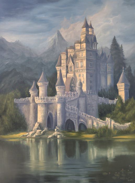 Картина маслом Белый дворец пейзаж