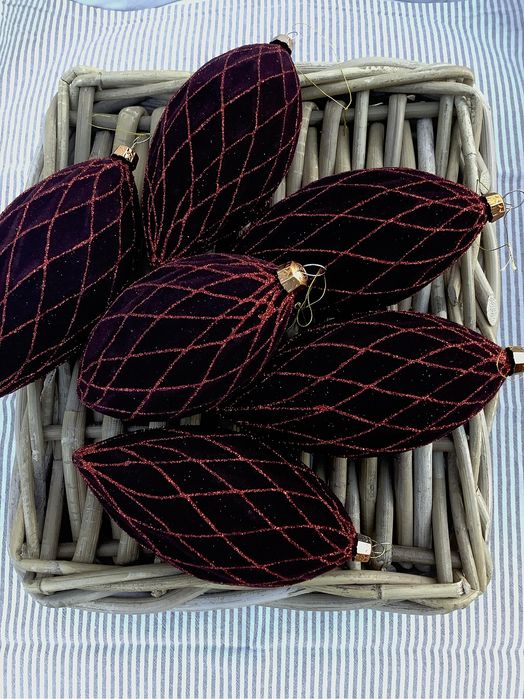 Bombki choinkowe krople brokat