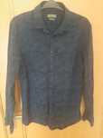 Camisa Zara Azul Escura com padrão